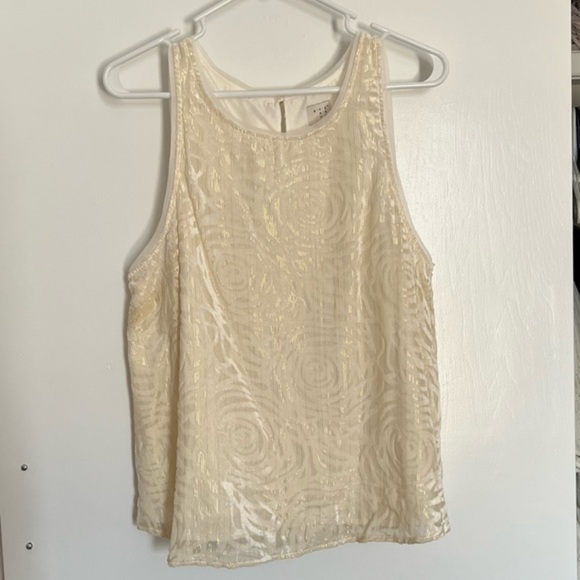 a new day Tops - 💞 3/$30 💞 A New Day Velvet Tank Top with Metallic Gold Sheen, Size L